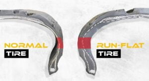 Normal Tires vs Run Flat Tires - Sidewall Comparison