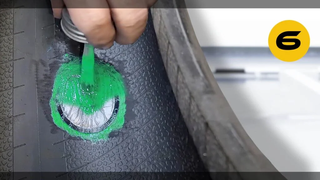 Tire Plug vs Patch: Which One Is More Effective in Fixing a Flat Tire? 13 Tire Patching Step 6: Coat the buffed area with self-vulcanizing cement