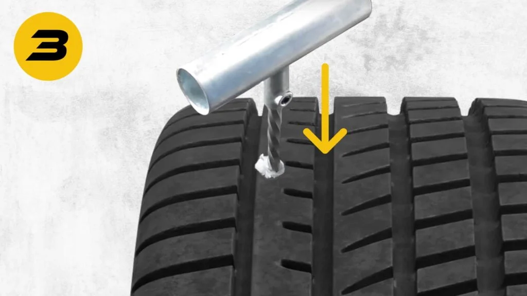 How to Use a Tire Repair Kit? Step-by-Step Guide (+Video) 7 Using A Tire Repair Kit. Step 3: Insert the probe at the angle of the puncture to clean the edges