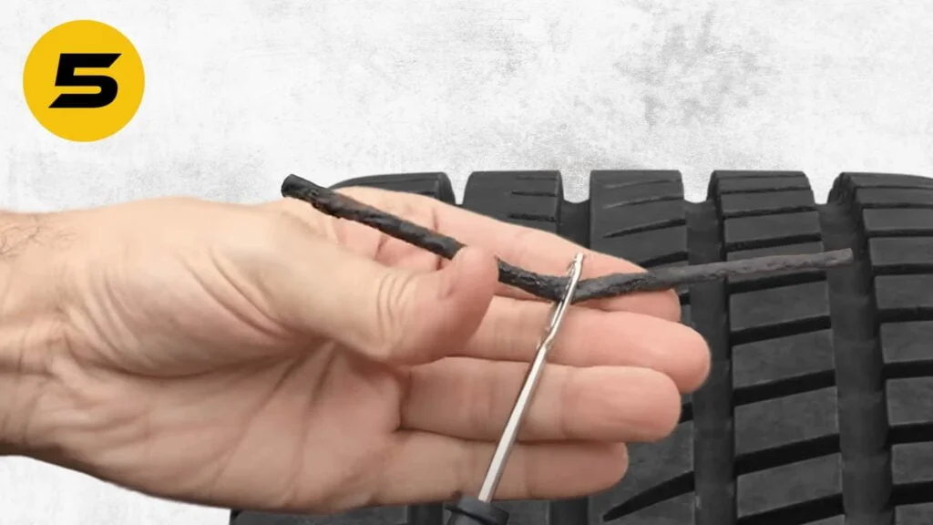 How to Use a Tire Repair Kit? Step-by-Step Guide (+Video) 9 Using A Tire Repair Kit. Step 5: Thread the repair cord into your insertion tool