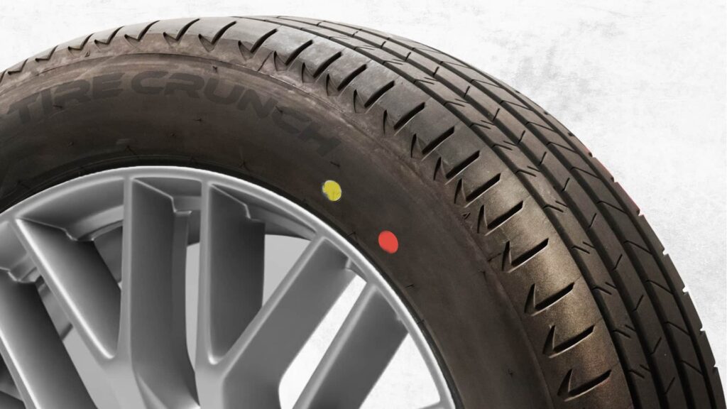 Red and Yellow Dots on Tires
